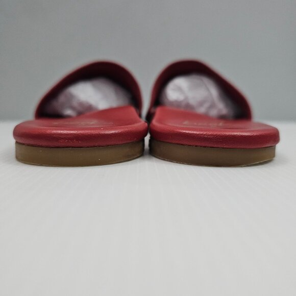 Beek Honeybird Slide Sandal Womens 9 Red Leather Square Toe Designer Comfort - Picture 10 of 13